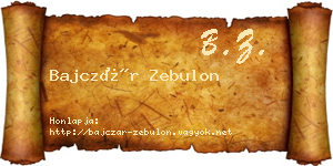 Bajczár Zebulon névjegykártya